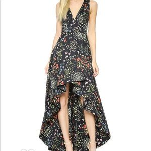 Alice + Olivia Aveena Black Floral Gown